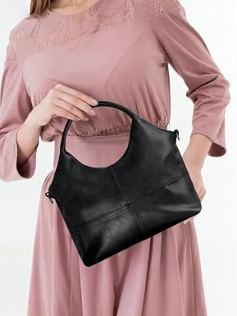 Medium Vegan Leather Satchel, Top Handle Hobo Bag - NWT